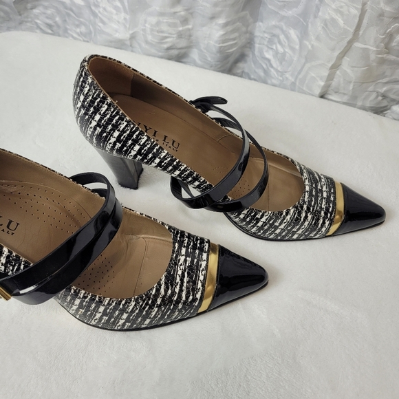 Anyi Lu Black & White Heel Size 40 - Picture 10 of 11